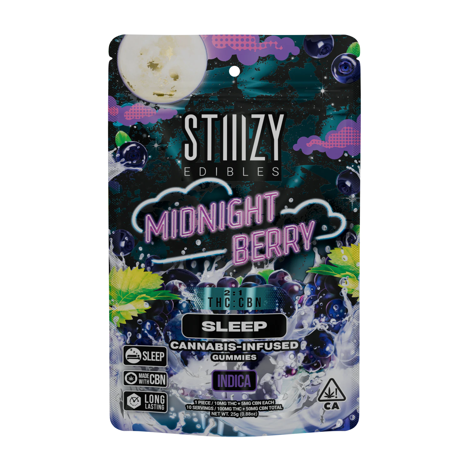 STIIIZY - Stiiizy - 2:1 THC:CBN Gummies - Midnight Berry Main Image