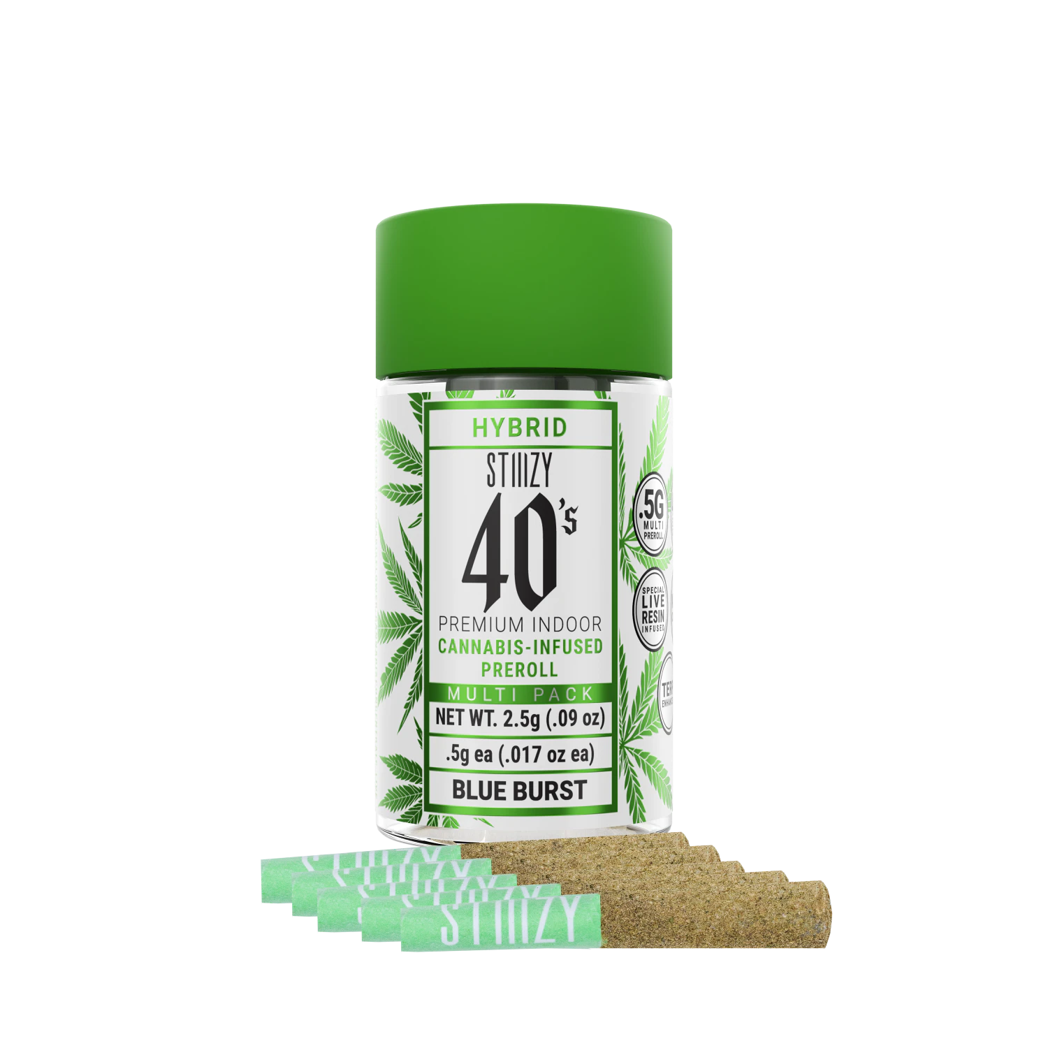STIIIZY - Stiiizy - 5pk Infused Pre Roll Pack - Blue Burst Main Image
