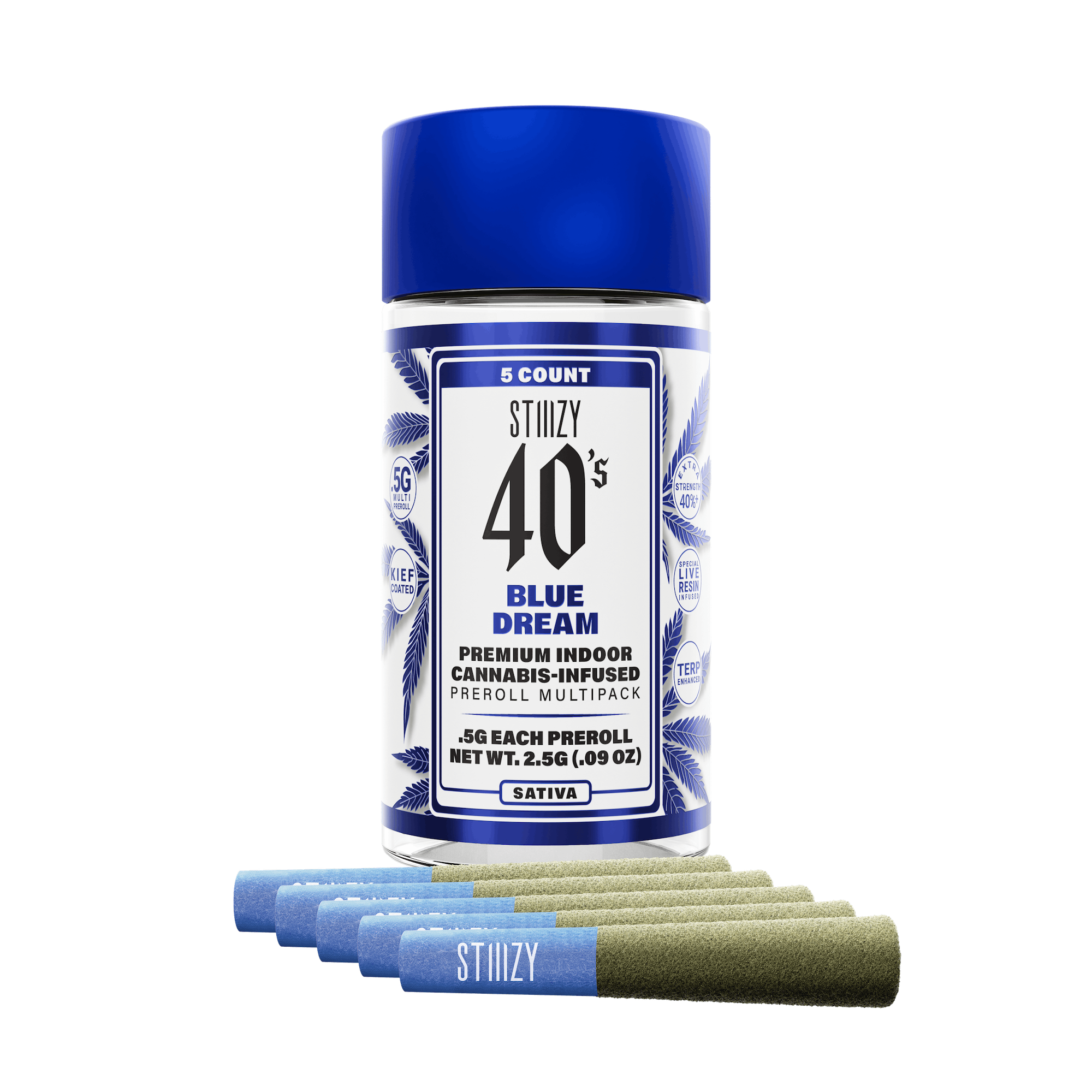 STIIIZY | Blue Dream | Infused & Kief Coated | 40's | 5pk