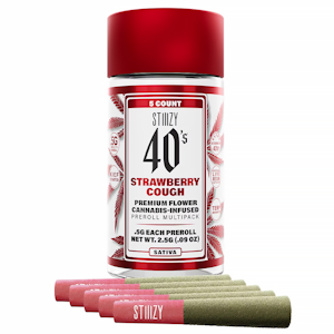 STIIIZY - Strawberry Cough - 40's Infused Preroll 5 Pk (2.5g)