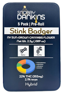 SNOBBY DANKINS - Stink Badger | Pre-rolls | .5g/5 Pack | Snobby Dankins