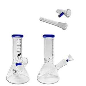 MJ Wholesale - STR8 Water Bubbler Beaker 8" W/ Ice Catcher | Blue
