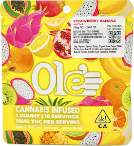 OLE'4 FINGERS - Strawberry Banana 100mg Distillate Single Gummy - Ole' 4 Fingers