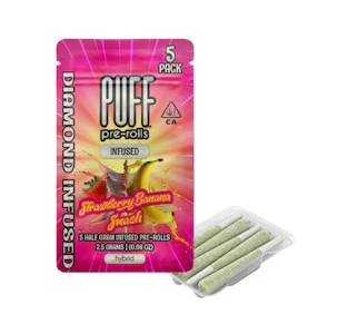 PUFF - PUFF Strawberry Banana Smash Diamond Infused Pre-Roll 5-Pack 2.5g