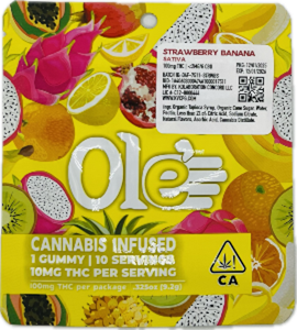 OLE'4 FINGERS - Strawberry Banana 100mg Single Gummy - Ole' 4 Fingers