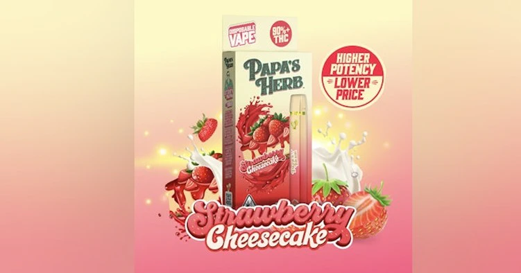 Papa's Herb - Papa's Herb - Strawberry Cheesecake - 1g All in one Vape Main Image