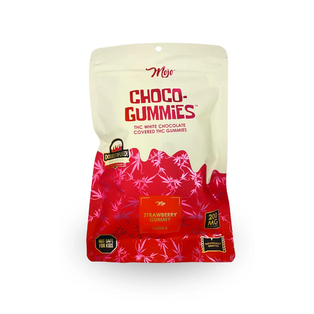 Mojo - White Chocolate Strawberry 200mg Choco Gummies (10x20mg) - MOJO Main Image