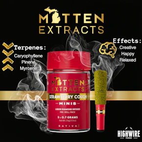 Mitten Extracts Strawberry Cough Infused Preroll 5pk 3.5g