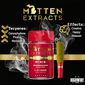 MITTEN EXTRACTS - Mitten Extracts Strawberry Cough Infused Preroll 5pk 3.5g
