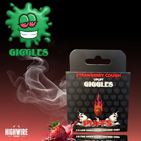 Giggles Puffs Hash Rosin Infused Cart Strawberry Cough 1g