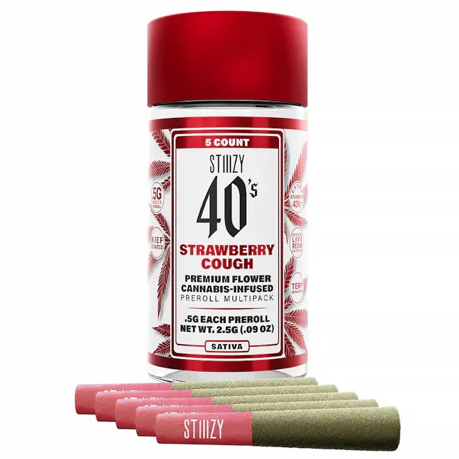 STIIIZY - Strawberry Cough | Infused Pre-rolls | 0.5g/5pk | Stiiizy Main Image