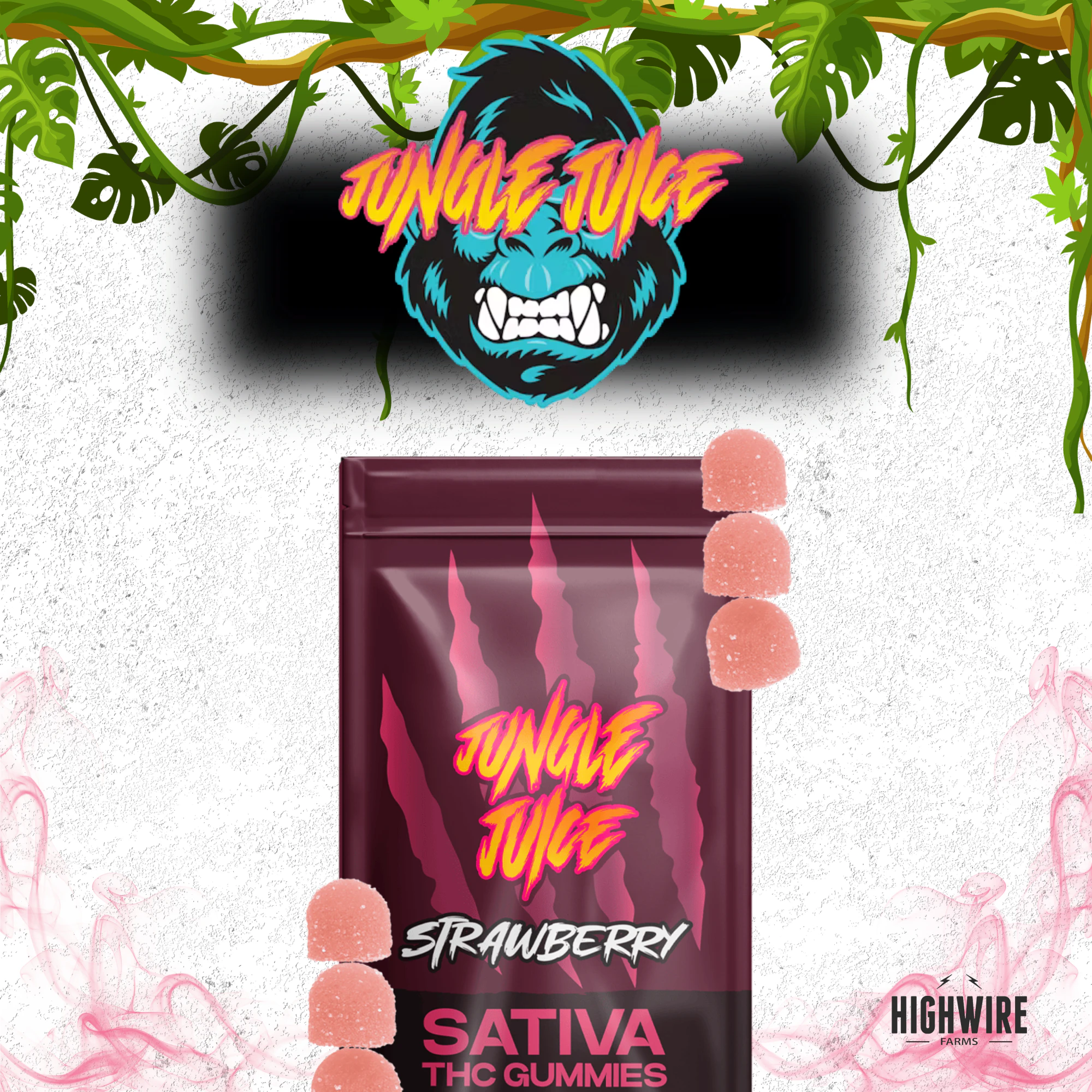 Jungle Juice - Jungle Juice Gummies Strawberry 200mg Main Image