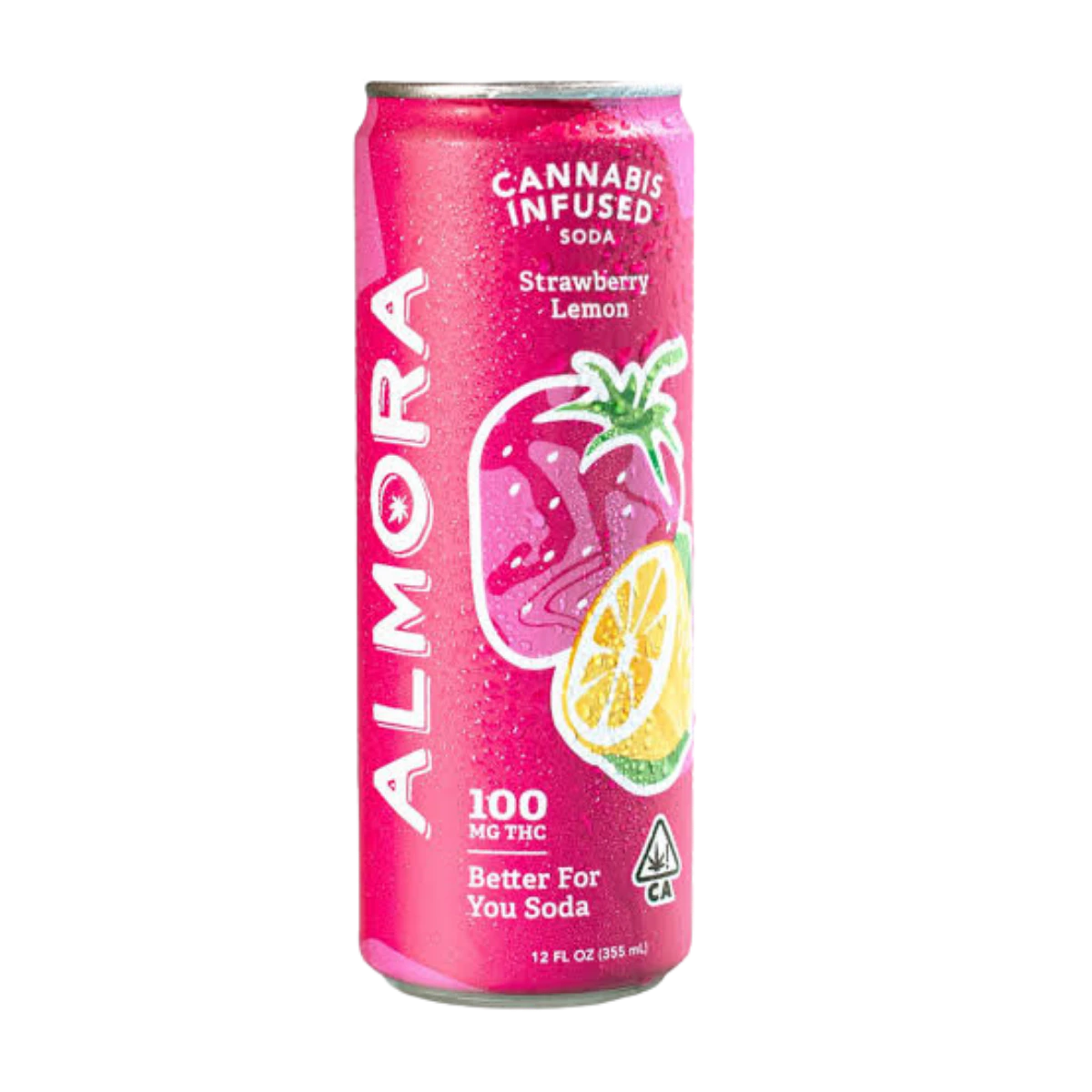 Almora - Strawberry Lemon | 12oz 100mg Prebiotic Soda | Almora Farms Main Image