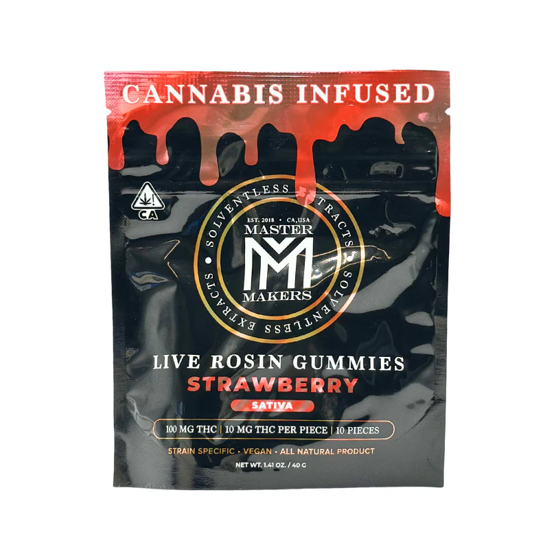 Master Makers - Master Makers - Live Rosin Gummies - Strawberry - Edible - 100mg Main Image