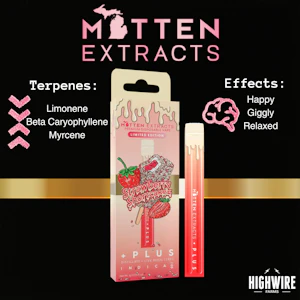 Mitten Extracts - Mitten Extracts Disposable Strawberry Shortcakez Distillate + Live Resin Terps 1g