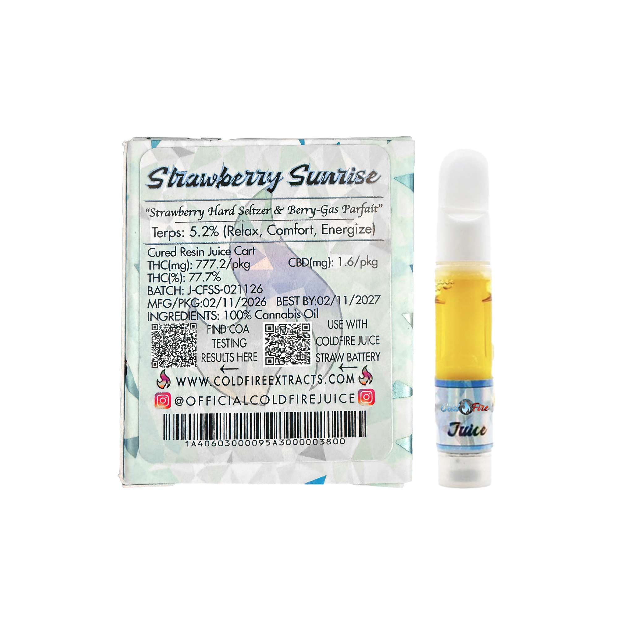 ColdFire Strawberry Sunrise Cured Resin Juice Cartridge 1.0g