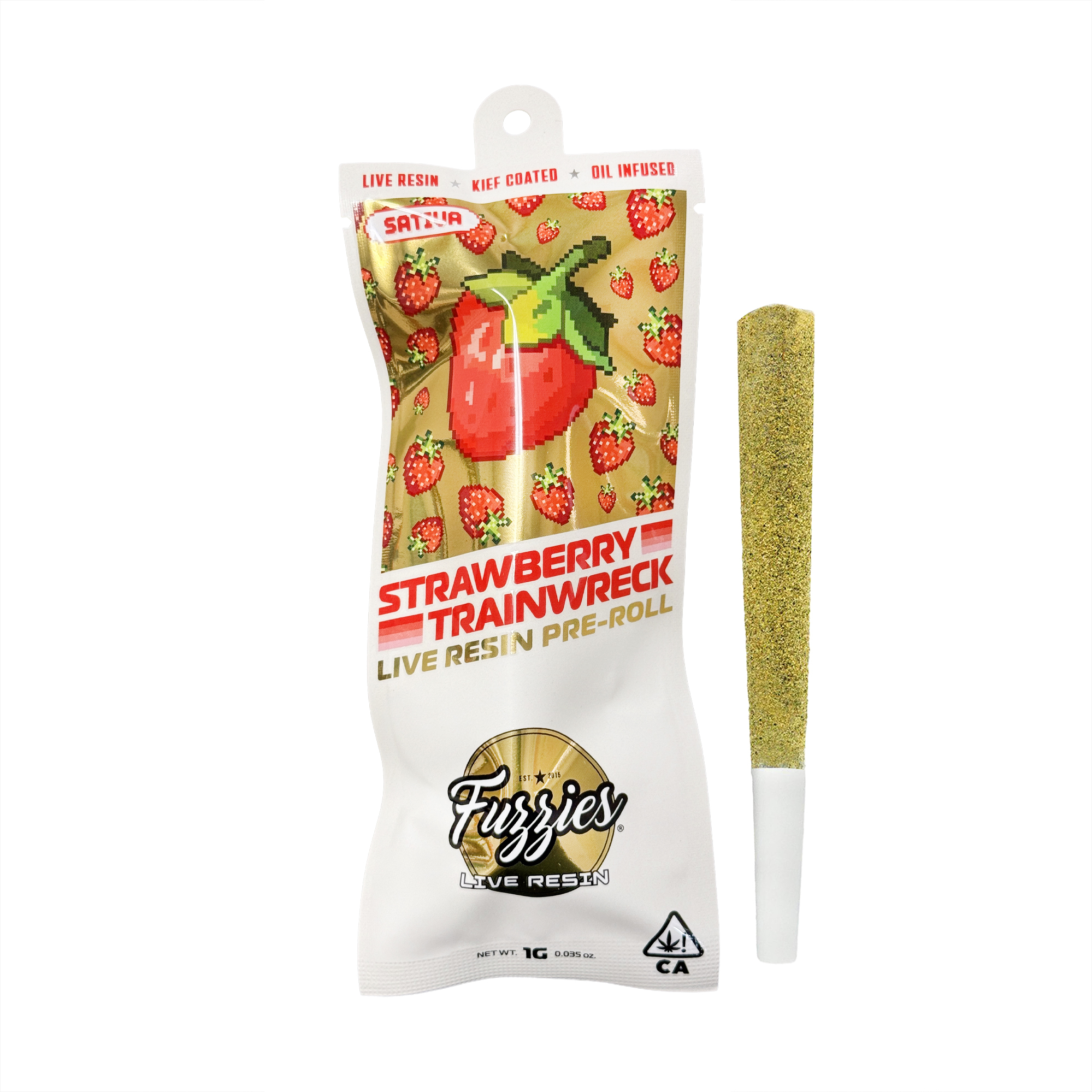Fuzzies Strawberry Trainwreck Live Resin Infused Pre-Roll 1.0g