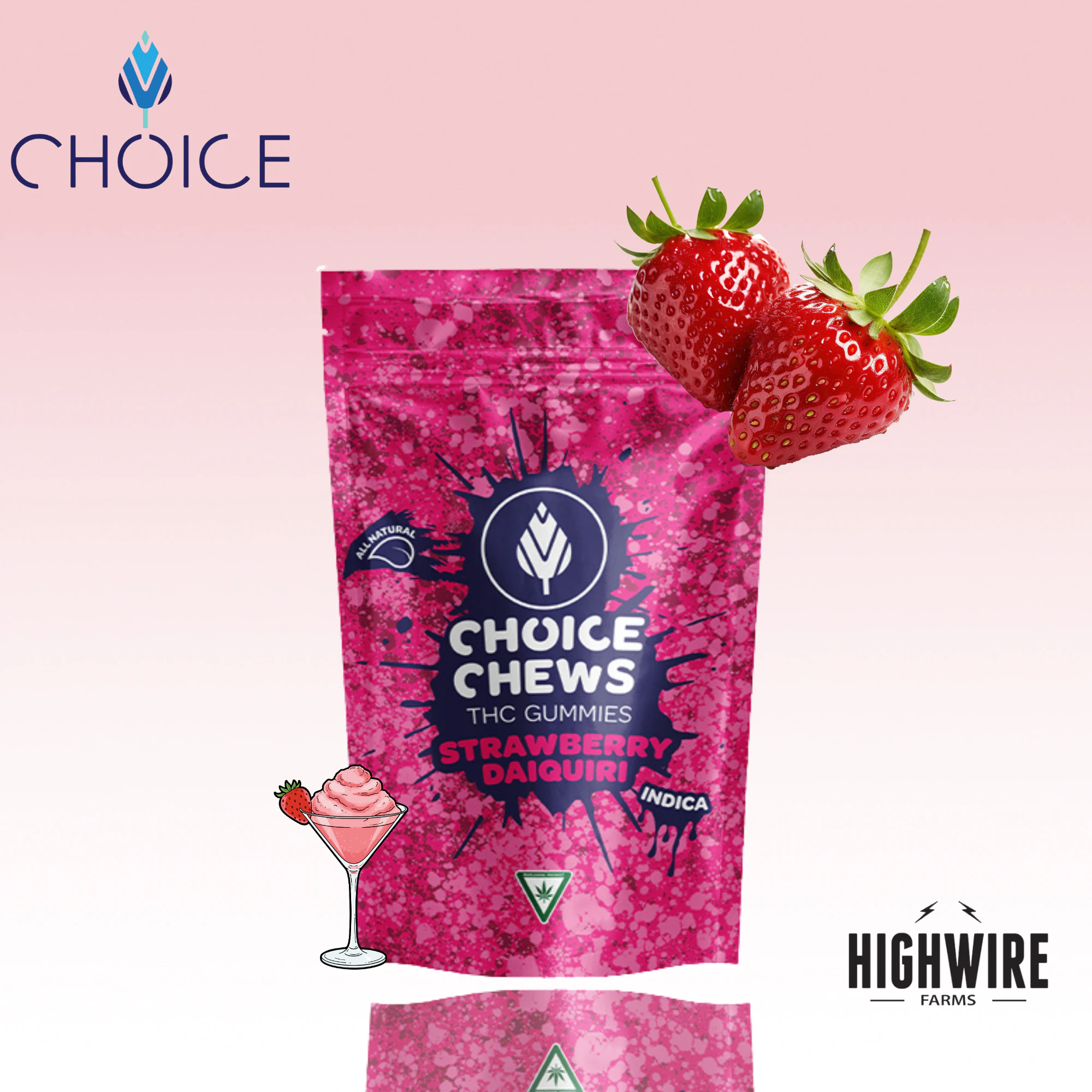 CHOICE - Choice Gummies Strawberry Daiquiri 200mg (Indica) Main Image