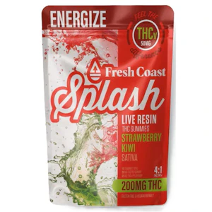42 Degrees Processing - Splash-200mg THC:50mg THCv-FCE-Sativa Strawberry Kiwi