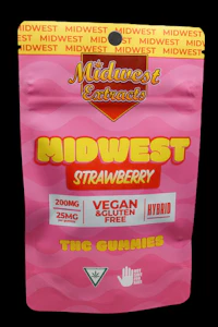MIDWEST EXTRACTS - Midwest Extracts Strawberry 200mg Gummy 8pk EXP:03/21/27