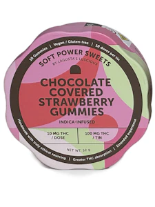 Soft Power Sweets - Chocolate Covered Strawberry | Edible | 10mg x 10pk | Soft Power Sweets