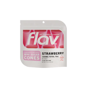 Flav - FLAV - STRAWBERRY MINI SUGAR CONES 100 MG