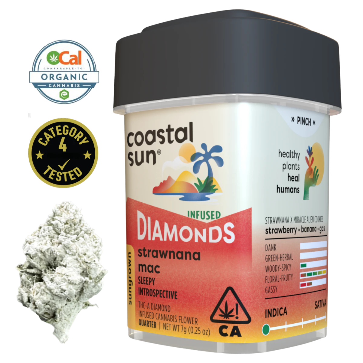 Coastal Sun - Strawnana Mac (I) | 7g Diamond Infused Sun Grown Flower | Coastal Sun Main Image