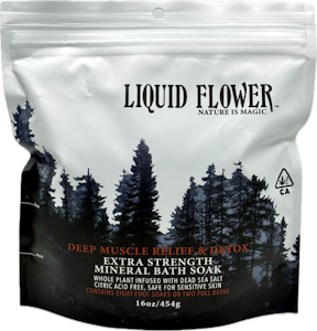 LIQUID FLOWER - Deep Muscle Relief & Detox Extra Strength 16oz Mineral Bath Soak - Liquid Flower