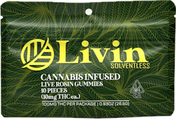 Honeydew 100mg Live Rosin 10 Pack Gummies - Livin Solventless