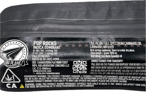 Paper Planes - Pop Rocks 1g FSO - Paper Planes