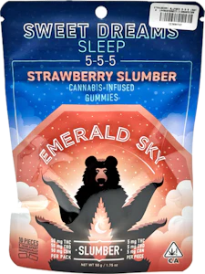 Emerald Sky - Sweet Dreams Strawberry Slumber 5:5:5 150mg 5 Pack Gummies - Emerald Sky