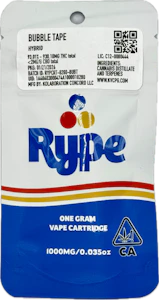 Rype - Bubble Tape 1g Distillate Cart - Rype