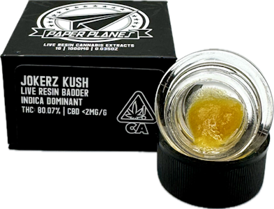 Paper Planes - Jokerz Kush 1g Live Resin Badder - Paper Planes