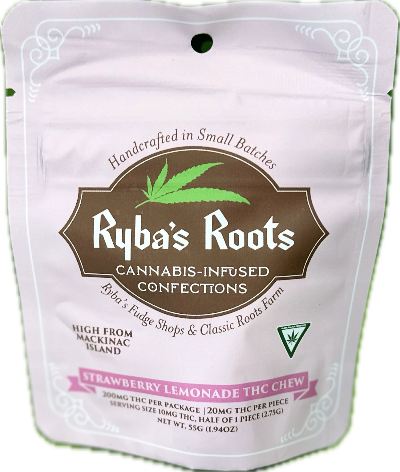 Ryba's Roots - 10pk Strawberry lemonade THC gummies Main Image