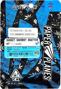 Paper Planes - Sunset Sherbet 1g Shatter - Paper Planes