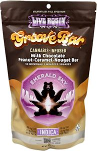 Emerald Sky - Indica Milk Chocolate Live Rosin Peanut Caramel Nougat Bites 100mg 10 Pack - Emerald Sky