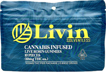 Livin Solventless - Guava - Gummies - 10 Pack - 100mg