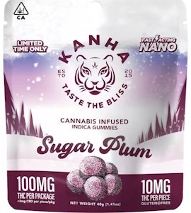 KANHA - KANHA | NANO | Sugar Plum | Indica| 100mg THC | 10-pack