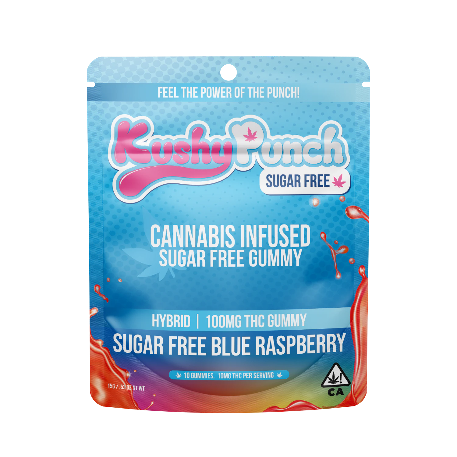 Kushy Punch - Kushy Punch - Edibles - Sugar Free Hybrid Blue Raspberry - 100MG Main Image