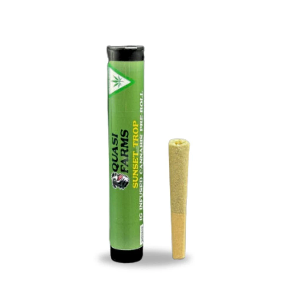 Quasi Farms - Sunset Trop 1g Cured Badder Infused Preroll - QUASI FARMS Main Image