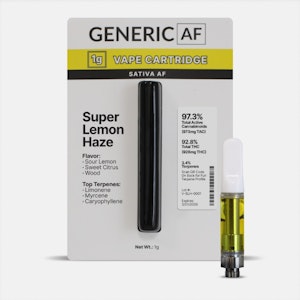 GENERIC AF - Super Lemon Haze | Vape Cartridge | Sativa AF | 1g