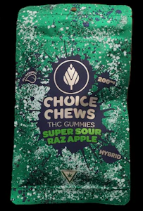 Choice Chews - Choice Chews - Super Sour Raz Apple Gummies (Hybrid) - 200mg