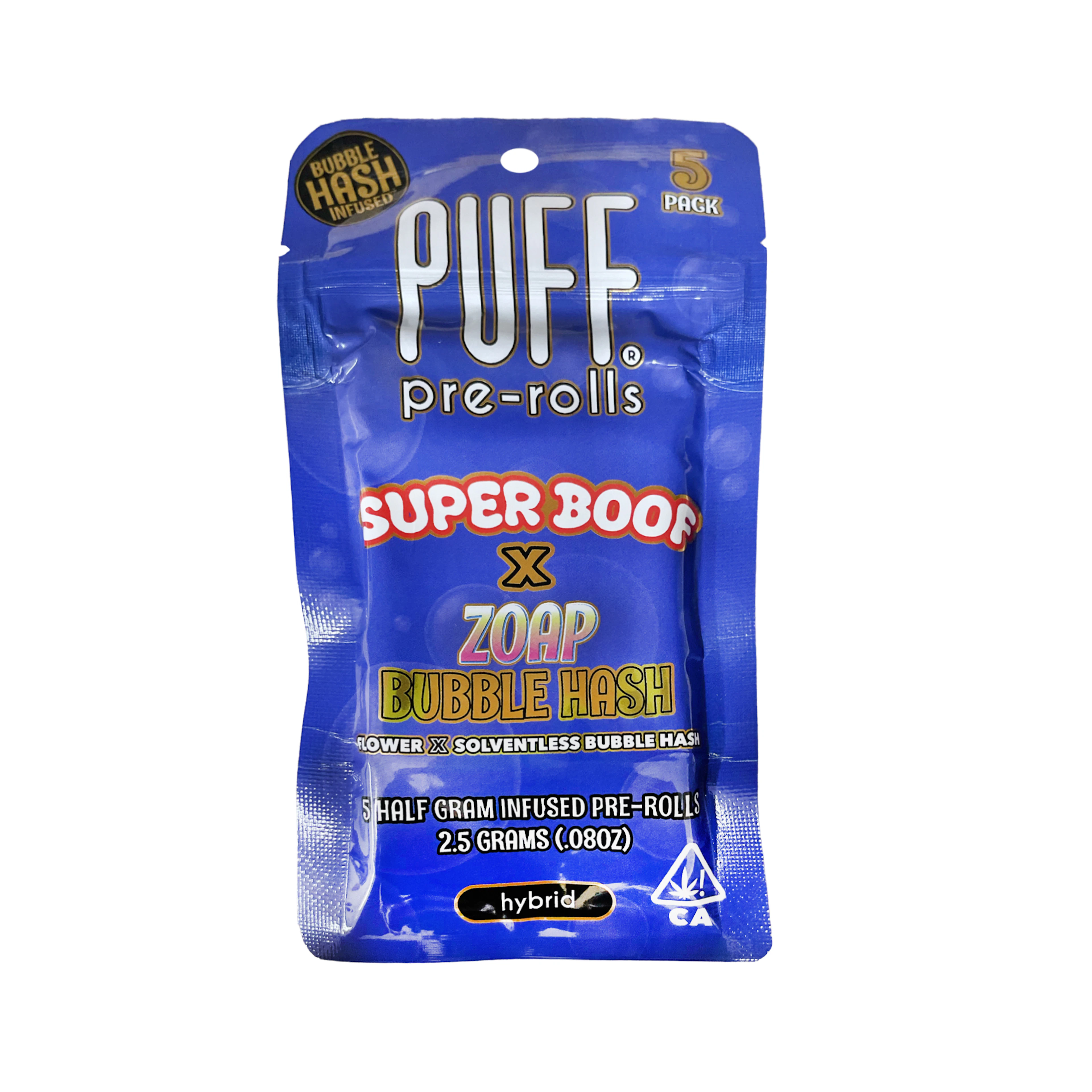 PUFF Super Boof x Zoap Bubble Hash Infused Pre-Roll 5-Pack 2.5g