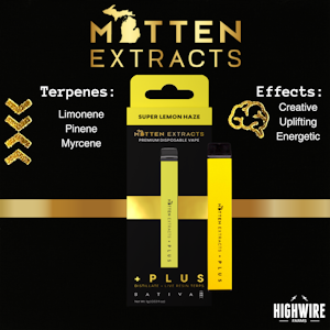 MITTEN EXTRACTS - Mitten Extracts Disposable Super Lemon Haze Distillate + Live Resin Terps 1g