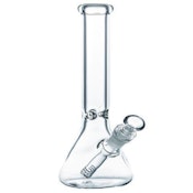 Glass - 9" Clear Center Ring LA-Made Water Pipe - Beaker Base