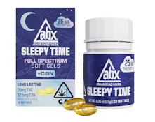 ABSOLUTE XTRACTS: Sleepy Time Full Spectrum + CBN Soft Gel Capsules 25mg/10 count/250mg (I)