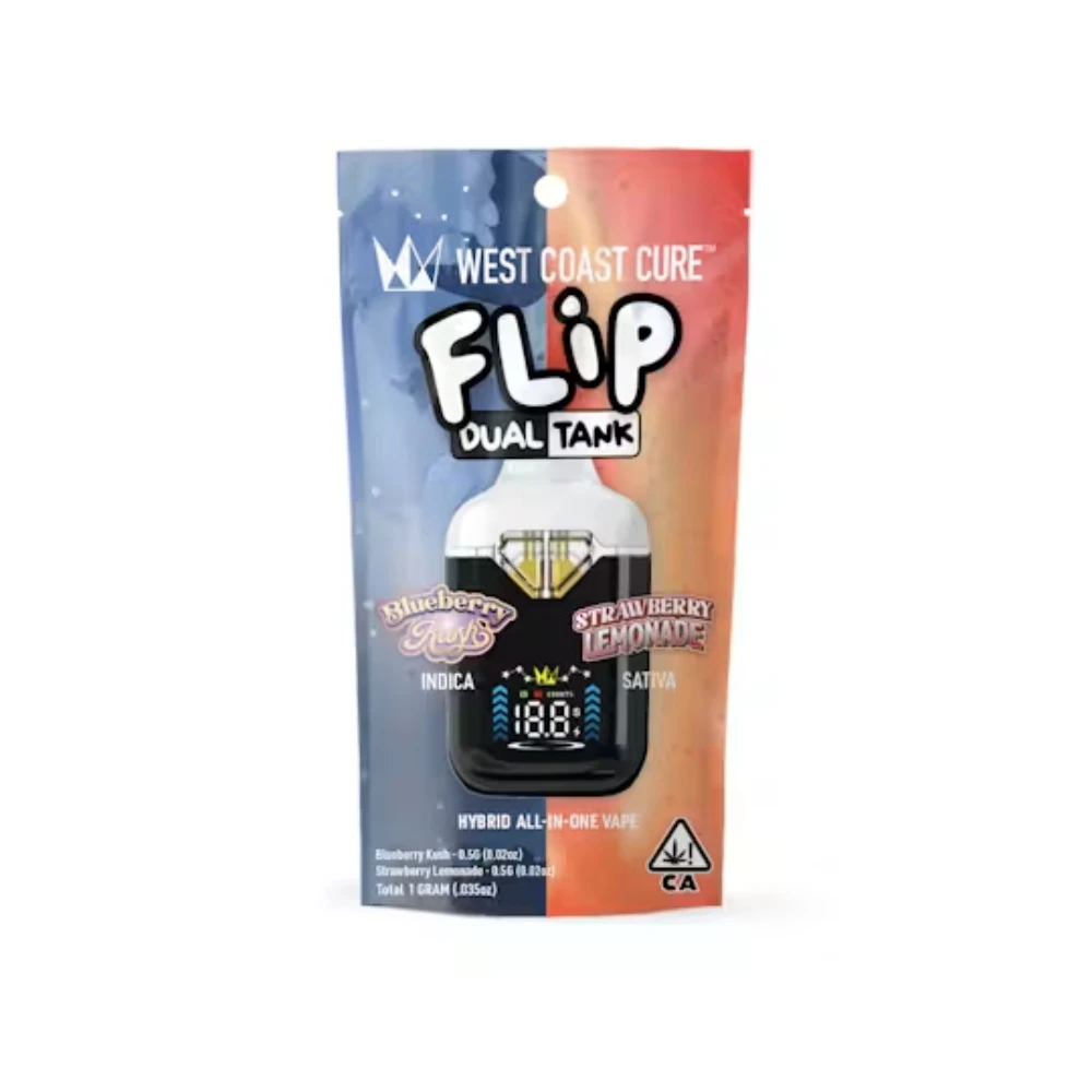 West Coast Cure - WCC Blueberry Kush x Strawberry Lemonade (I/S) FlipBar AIO 1g Main Image