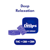 Drops - Black Currant - High Dose 2PK - Gummies w/ GMO x Legend OG Live Rosin - Deep Relaxation - 1:1:1 THC:CBN:CBD - 100/100/100mg