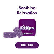 Drops - Blackberry - High Dose 2PK - Gummies w/ GMO x Legend OG Live Rosin - Soothing Relaxation - 1:2 THC:CBD - 100/200mg