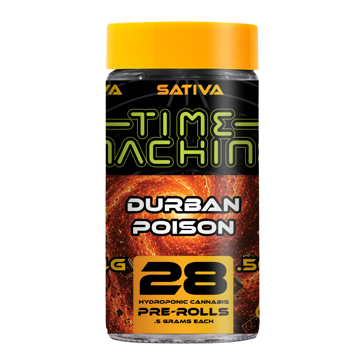 14g Durban Poison Pre-Roll Pack (.5g - 28 Pack) - Time Machine picture
